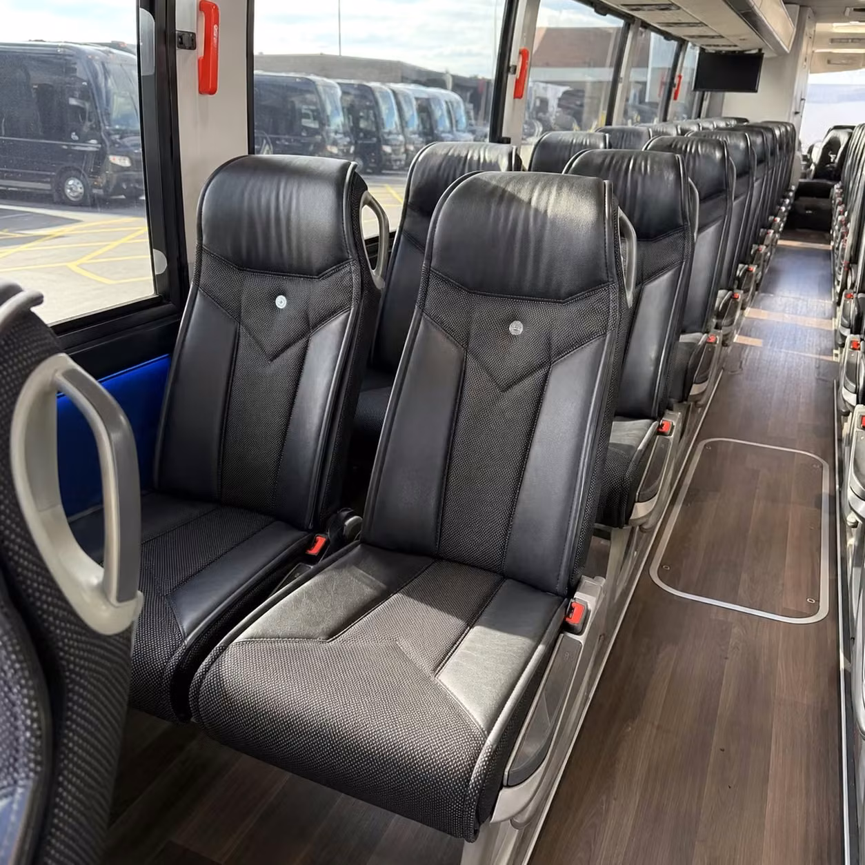 56 passenger charter bus inside